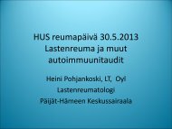 Heini Pohjankoski, Lasten reuma ja muut autoimmuunitaudit