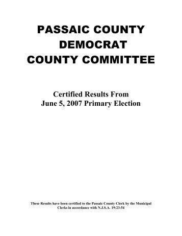 PASSAIC COUNTY DEMOCRAT COUNTY COMMITTEE - GovDelivery