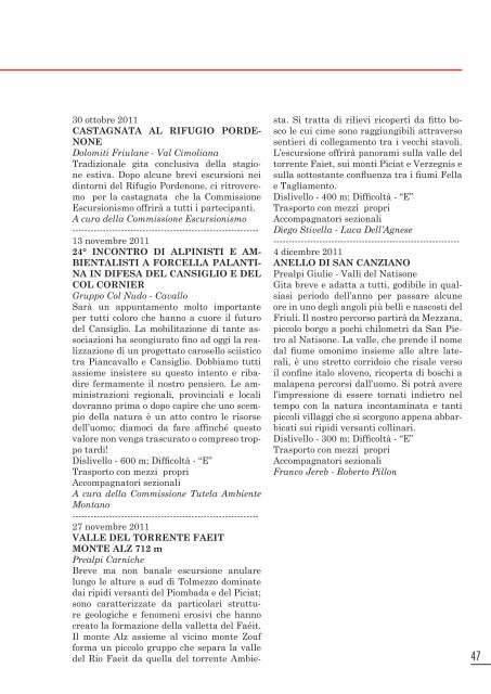 "Il Notiziario" in pdf - CAI - Sezione di Pordenone