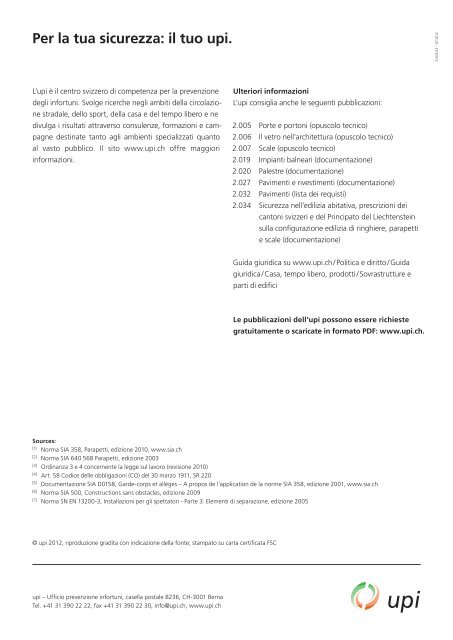 UPI - Direttive per ringhiere e parapetti - Comune di Cevio