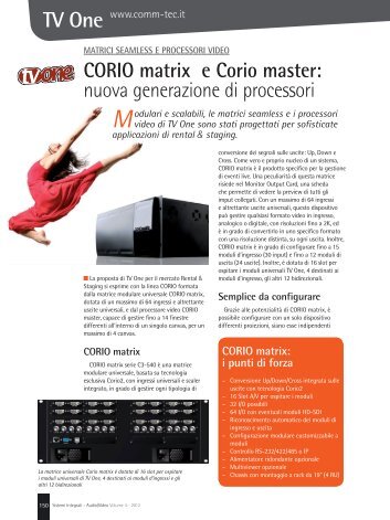 TV One Matrice modulare universale CORIO matrix, massimo 64 ...