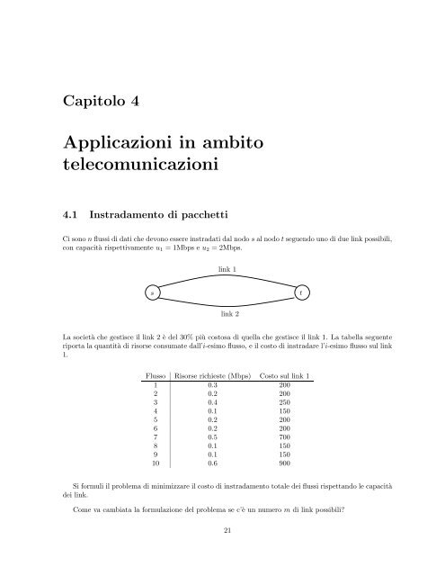 Esercizi e Laboratori di Ricerca Operativa - Lix