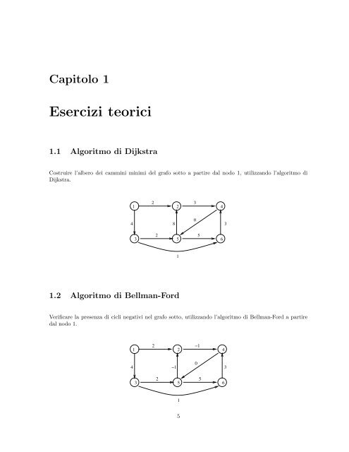 Esercizi e Laboratori di Ricerca Operativa - Lix