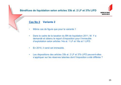 Bénéfices de liquidation selon articles 33b al. 2 LF et 37b LIFD