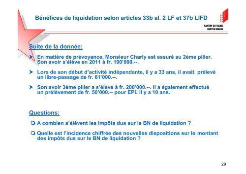 Bénéfices de liquidation selon articles 33b al. 2 LF et 37b LIFD