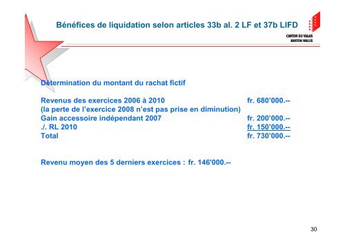 Bénéfices de liquidation selon articles 33b al. 2 LF et 37b LIFD