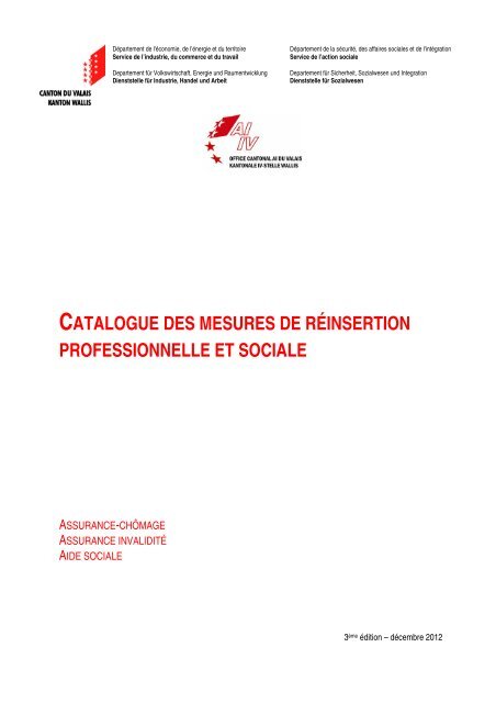 CATALOGUE DES MESURES DE RÉINSERTION ... - Etat du Valais