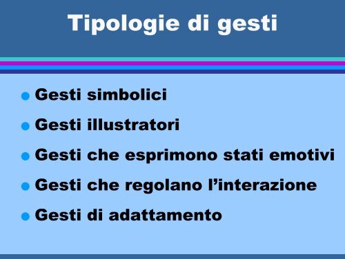 La comunicazione non verbale - Facoltà di Medicina e Chirurgia