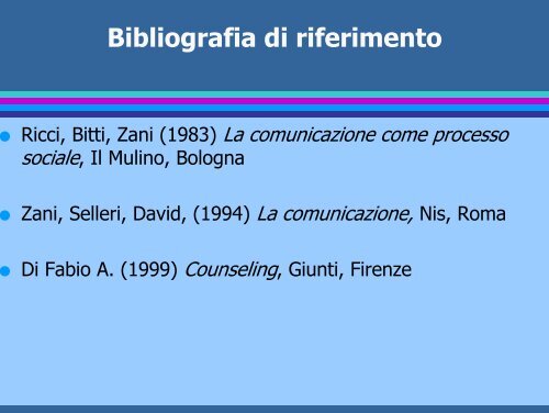 La comunicazione non verbale - Facoltà di Medicina e Chirurgia