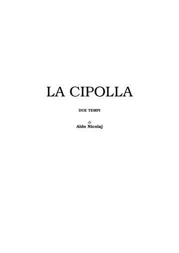 La cipolla - Aldo Nicolaj