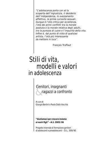 Stili di vita, modelli e valori - Istituto Comprensivo Carlotta Aschieri