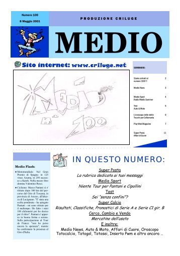 Medio - Numero 100 del 8 Maggio 2001