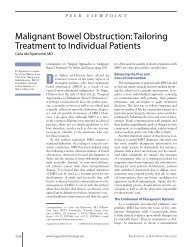 Malignant Bowel Obstruction: Tailoring Treatment to Individual ...