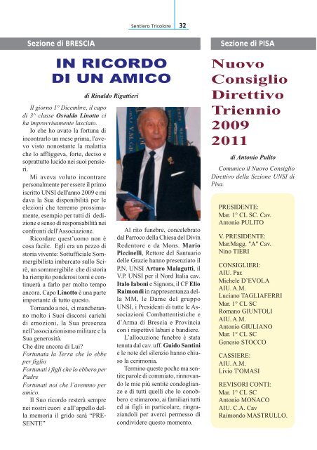 N° 1 Anno XVII (LVII) ~ Gennaio/Marzo 2009 - Unione Nazionale ...