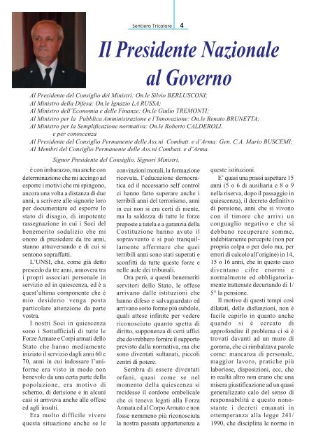 N° 1 Anno XVII (LVII) ~ Gennaio/Marzo 2009 - Unione Nazionale ...