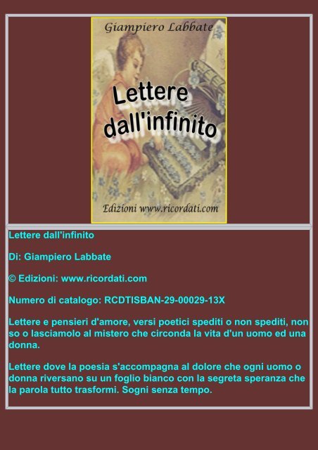 Lettere dall'infinito - giampiero labbate il pensiero e' la mia arma ...