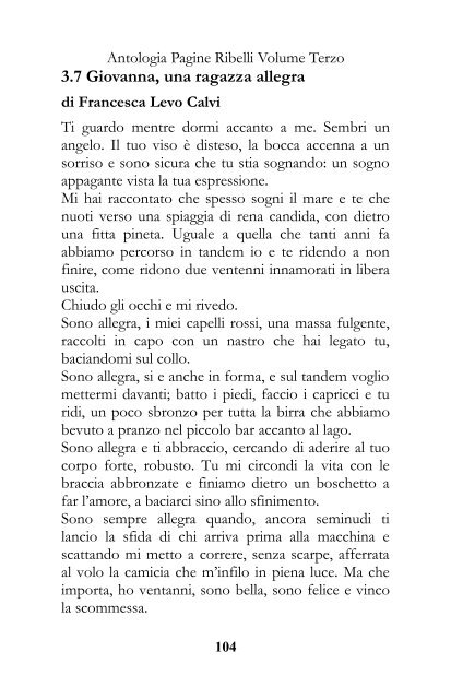 Antologia Pagine Ribelli Volume Terzo