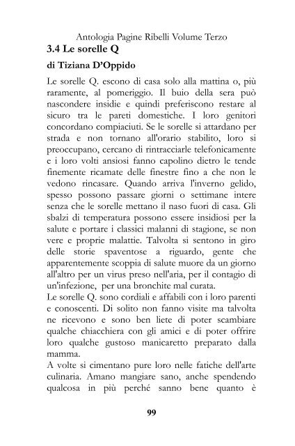 Antologia Pagine Ribelli Volume Terzo