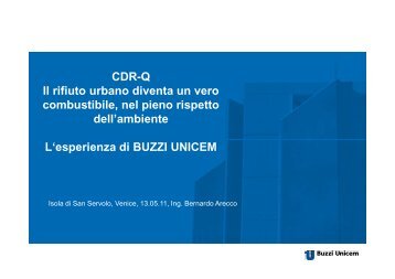 B. Arecco – BUZZI Unicem - ATIA-ISWA Italia