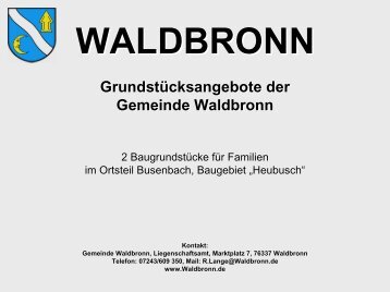 Baugebiet „Heubusch“ - Gemeinde Waldbronn