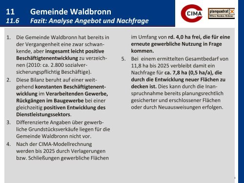 Prognose Gewerbeflächennachfrage bis 2025 - Gemeinde Waldbronn