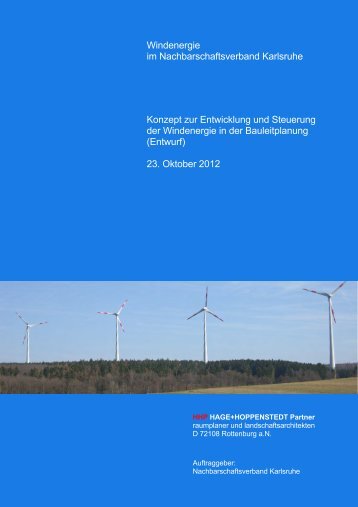 Windenergie im Nachbarschaftsverband Karlsruhe Konzept zur ...