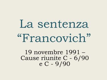 La sentenza francovich.pdf - Università del Sannio