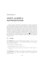 GRUPPI, ALGEBRE E RAPPRESENTAZIONI - Caressa.It
