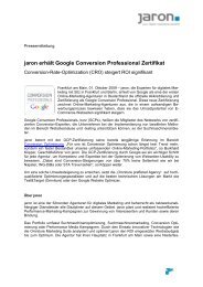 jaron erhält Google Conversion Professional Zertifikat