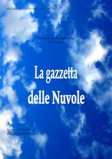 AGGIORNAMENTO PER I SOCI N° 25 - Le Nuvole