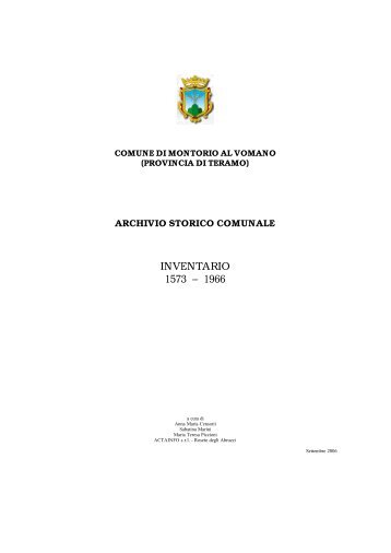 Archivio storico - Comune di Montorio al Vomano