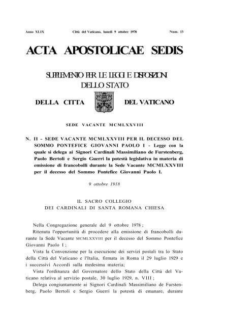 AAS 70 [1978] - El Vaticano