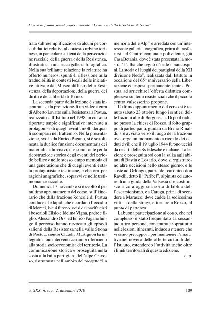 "l'impegno" in formato pdf - Istituto per la storia della Resistenza e ...