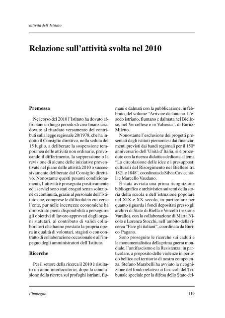 "l'impegno" in formato pdf - Istituto per la storia della Resistenza e ...