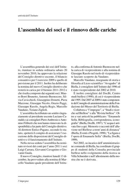 "l'impegno" in formato pdf - Istituto per la storia della Resistenza e ...