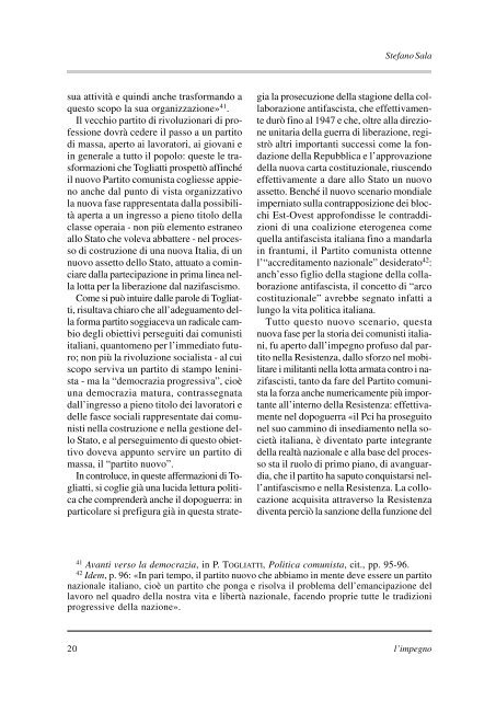 "l'impegno" in formato pdf - Istituto per la storia della Resistenza e ...