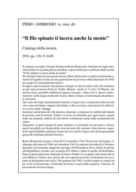 "l'impegno" in formato pdf - Istituto per la storia della Resistenza e ...