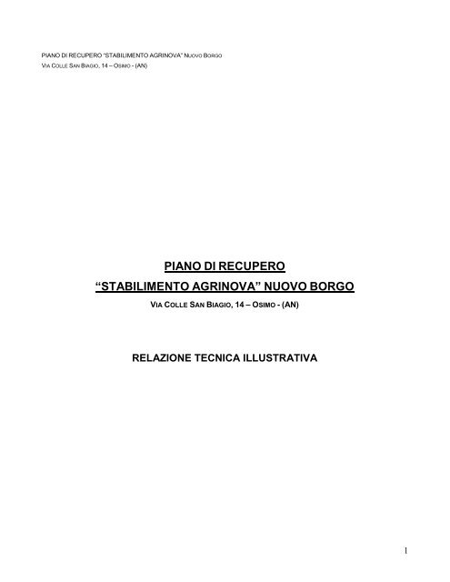 Relazione tecnica illustrativa - Comune di Osimo