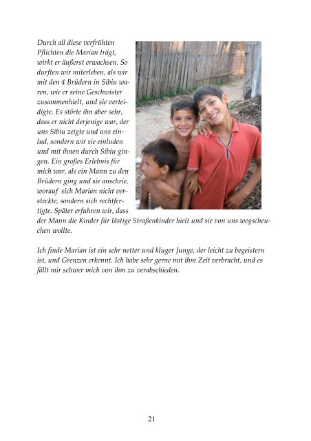 Patenschaftsberichte 2007 von Romakindern aus Roşia/Rumänien