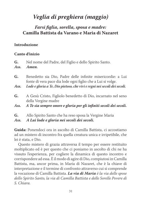 Beata Camilla Battista da Varano - Sorelle Povere di Santa Chiara