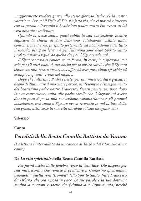 Beata Camilla Battista da Varano - Sorelle Povere di Santa Chiara