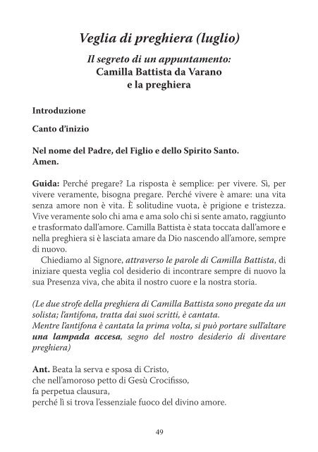 Beata Camilla Battista da Varano - Sorelle Povere di Santa Chiara