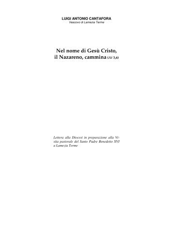 Nel nome di Gesù Cristo, il Nazareno, cammina(At 3,6) - Diocesi di ...