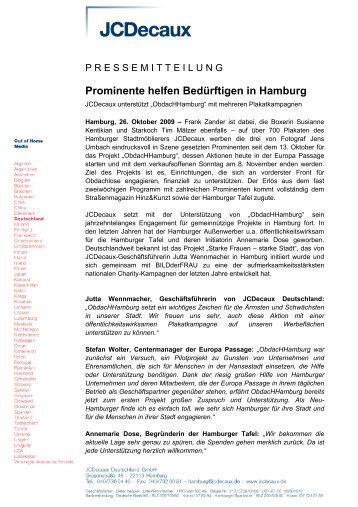 Prominente helfen Bedürftigen in Hamburg - JCDecaux ...