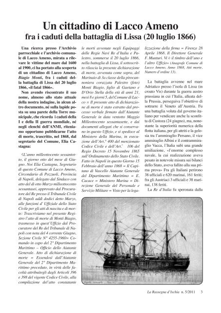 Numero 5 Agosto / Settembre 2011 - La Rassegna d'Ischia