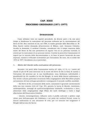 CAP. XXIII PROCESSO ORDINARIO (1971-1977) - Suore Marcelline