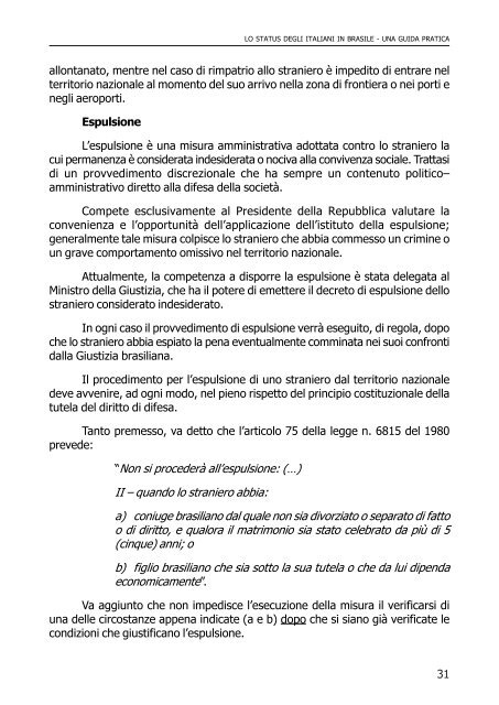 Lo status degli italiani in Brasile - Ambasciata d'Italia a Brasilia ...