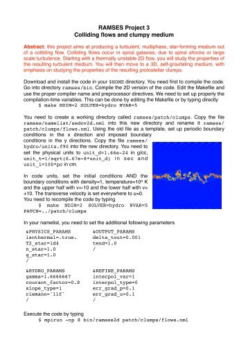 RAMSES Project 3 Colliding flows and clumpy medium