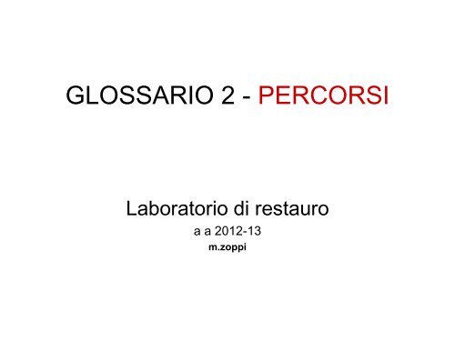 lezione glossario 2 - Mariella Zoppi