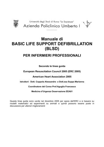 Manuale di BASIC LIFE SUPPORT DEFIBRILLATION (BLSD)